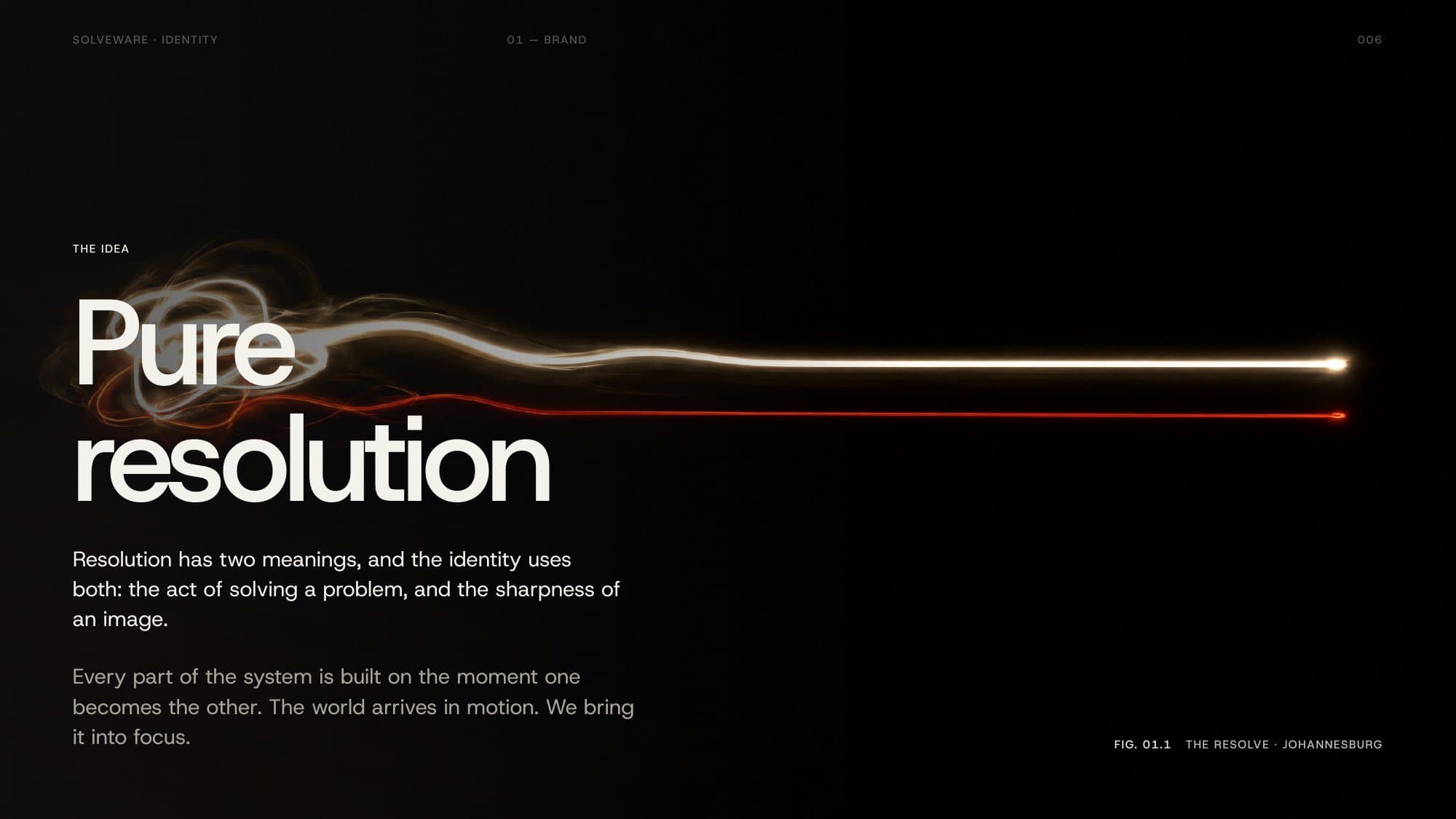 Pure resolution: light trails resolving into a sharp line